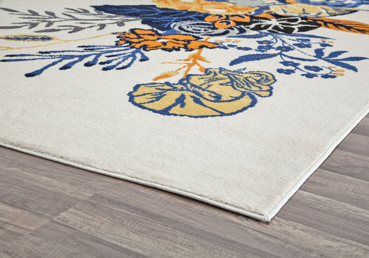 Valentina Floral Beige Area Rug 5'x7' Mason Brooks MasonBrooks