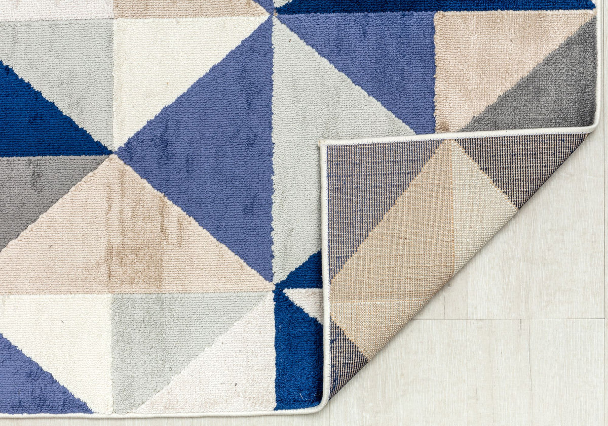 Vera Geometric Blue Area Rug 5’0”x7’0” Mason Brooks MasonBrooks