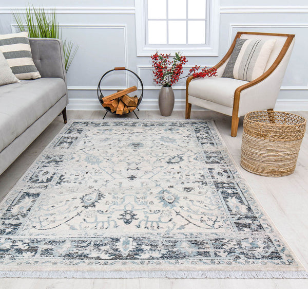 Mason Brooks Amari AM30B Picket White Area Rug