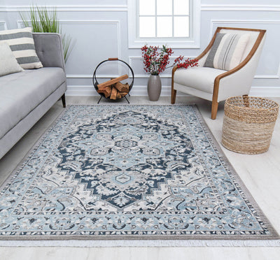 Our beautiful Amari,Evergreen Forest,Amari Evergreen Forest,2'6" x 4',Vintage,Pile Height: 0.5,Durable,Polypropylene,Polyester,Hi Lo,Durable,Vintage,Abstract,Blue,Gray,Turkey,Rectangle,AM50B Area Rug