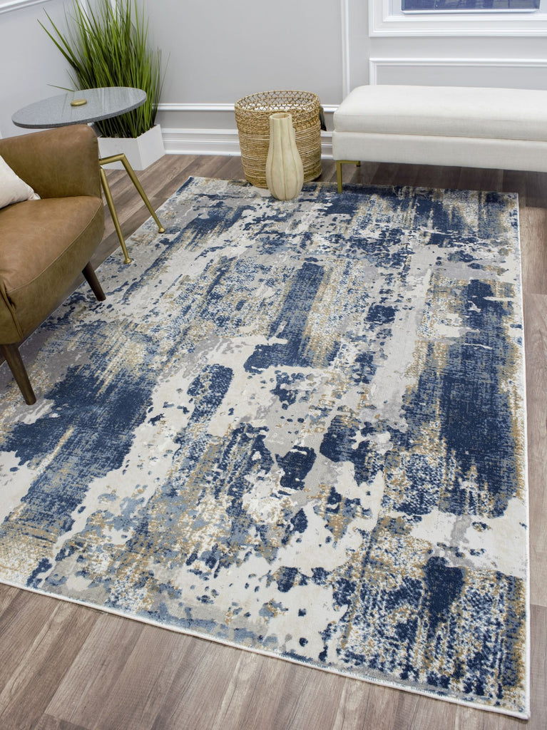 Our beautiful Auden,Sapphire Blue,Auden Sapphire Blue,2'x4',Abstract,Pile Height: 0.7,Soft Touch,Polyester,Hi Lo,Soft Touch,Abstract,Transitional,Ivory,Blue,Turkey,Rectangle,AD40D Area Rug