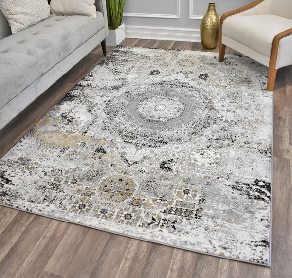 Mason Brooks Auden AD60F Graphite Medallion Area Rug