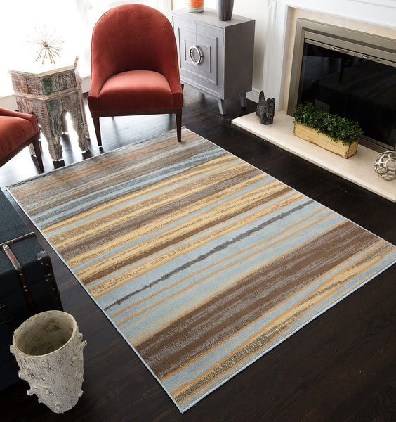 Mason Brooks Beaumont BM15B Stripes Blue Area Rug