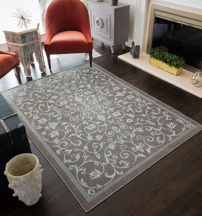 Our beautiful Beaumont,Vines Grey,Beaumont Vines Grey,2'6"x12',Transitional,Pile Height: 0.4,Dense yarn,Polypropylene,Soft touch,Dense yarn,Transitional,scroll,Light Gray,light blue,Indonesia,Runner,BM20D Area Rug