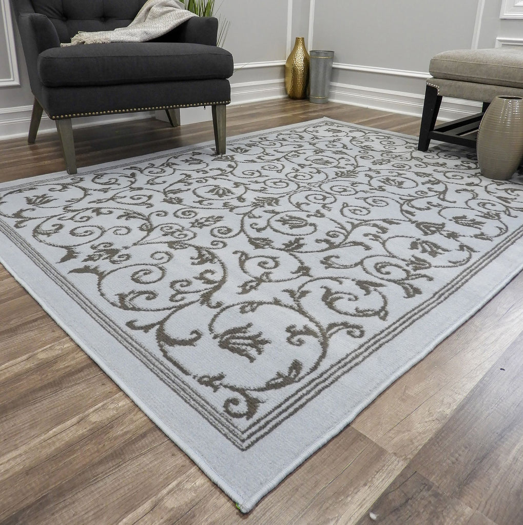 Rugs America Beaumont BM20A Vines Blue Area Rug