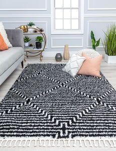 Our beautiful Bennett,Last Call,Bennett Last Call,2'6" x 4',Modern,Pile Height: 1.5,Soft Touch,Polypropylene,Shag,Soft Touch,Modern,Stripe/Diamond ,Black,White,Turkey,Rectangle,BT20A Area Rug