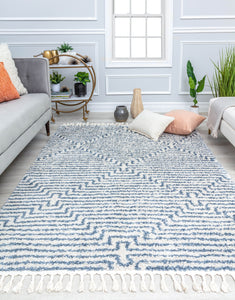 Our beautiful Bennett,Slowburn,Bennett Slowburn,2'6" x 4',Modern,Pile Height: 1.5,Soft Touch,Polypropylene,Shag,Soft Touch,Modern,Stripe/Diamond ,White,Blue,Turkey,Rectangle,BT20B Area Rug