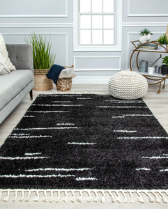 Our beautiful Bennett,Introspective Black,Bennett Introspective Black,2'6" x 4',Shag ,Pile Height: 1.5,Soft Touch,Polypropylene,Shag,Soft Touch,Shag ,Abstarct ,Black ,White,Turkey,Rectangle,BT40A Area Rug