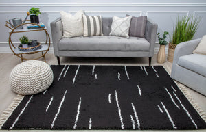 CosmoLiving By Cosmopolitan Bennett BT40A Introspective Black Area Rug