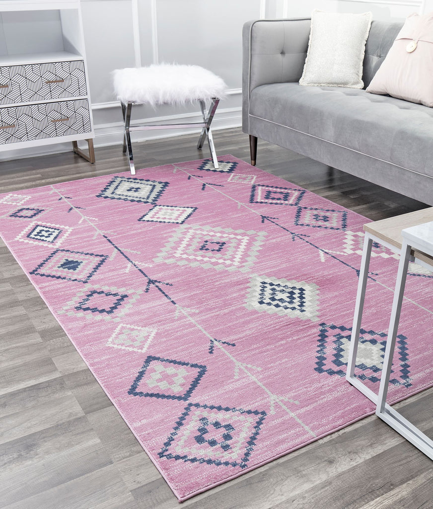 Our beautiful Bodrum,Native Pink,Bodrum Native Pink,2'x4',Moroccan,Pile Height: 0.4,shiny,Polypropylene,Super Soft,shiny,Moroccan,Tribal,pink,blue,Turkey,Rectangle,BR15C Area Rug