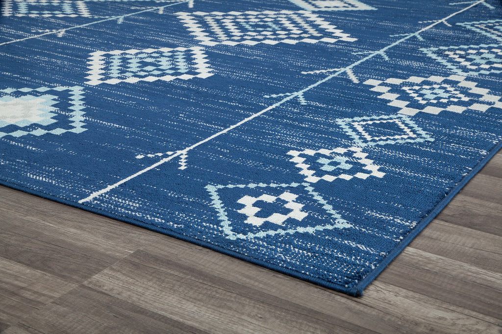 CosmoLiving By Cosmopolitan Bodrum BR15G Native Blues Area Rug