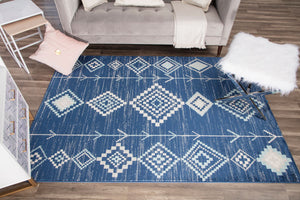 CosmoLiving By Cosmopolitan Bodrum BR15G Native Blues Area Rug