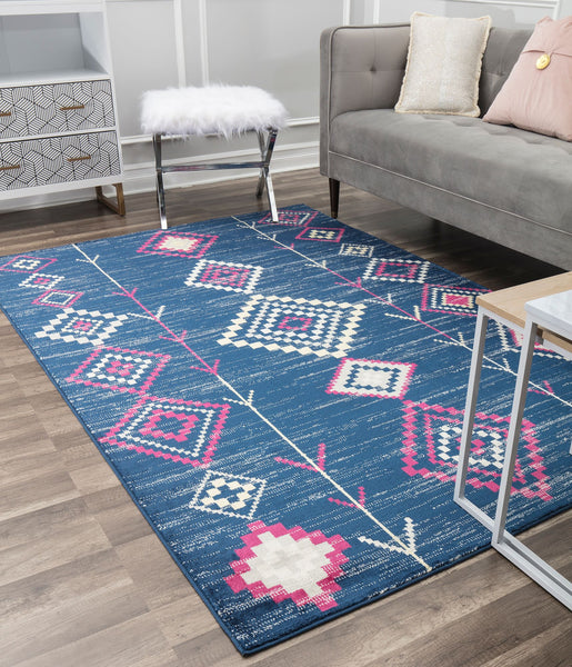 CosmoLiving By Cosmopolitan Bodrum BR15H Native Navy Area Rug