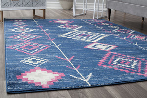 CosmoLiving By Cosmopolitan Bodrum BR15H Native Navy Area Rug