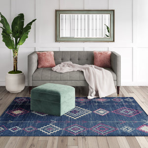 CosmoLiving By Cosmopolitan Bodrum BR15H Native Navy Area Rug