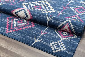 CosmoLiving By Cosmopolitan Bodrum BR15H Native Navy Area Rug