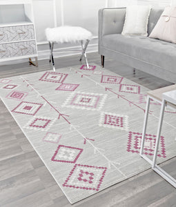 Our beautiful Bodrum,Native Fushchia,Bodrum Native Fushchia,2'x4',Moroccan,Pile Height: 0.4,shiny,Polypropylene,Super Soft,shiny,Moroccan,Tribal,gray,pink,Turkey,Rectangle,BR15M Area Rug