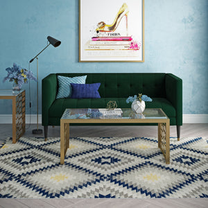 CosmoLiving By Cosmopolitan Bodrum BR30B Kilim Navy Area Rug