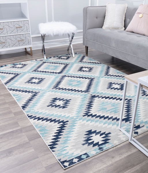 CosmoLiving By Cosmopolitan Bodrum BR30I Ice Blue Area Rug