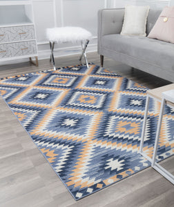 Our beautiful Bodrum,Kilim Denim,Bodrum Kilim Denim,2'x4',Moroccan,Pile Height: 0.4,shiny,Polypropylene,Super Soft,shiny,Moroccan,Tribal,blue,gold,Turkey,Rectangle,BR30J Area Rug