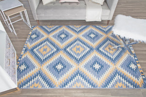 CosmoLiving By Cosmopolitan Bodrum BR30J Kilim Denim Area Rug