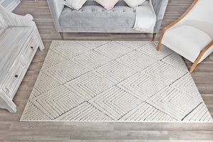 Our beautiful Cadence,Alabaster,Cadence Alabaster,2'x4',Contemporary,Pile Height: 0.5,Hi Low,Polypropylene,Polyester,Super Soft,Hi Low,Contemporary,Geometric,Tan,Black,Turkey,Rectangle,CN30A Area Rug