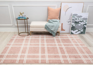 Isaac Mizrahi Callum CM15A Pink Plaid Area Rug