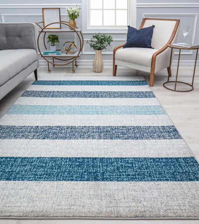 Our beautiful Callum,Starry Night Stripes,Callum Starry Night Stripes,2'6" x 4',Contemporary,Pile Height: 0.4,High Traffic,Polypropylene,Soft touch,High Traffic,Contemporary,Geometric,Blue,Gray,Turkey,Rectangle,CM30A Area Rug