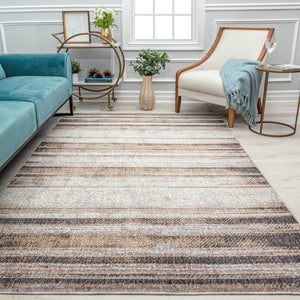 Our beautiful Celestia,Gazey Gray,Celestia Gazey Gray,2'6" x 4',Contemporary,Pile Height: 0.4,High Traffic,Polyester,Recycled,High Traffic,Contemporary,Stripe,Gray,Rust,Turkey,Rectangle,CA20B Area Rug