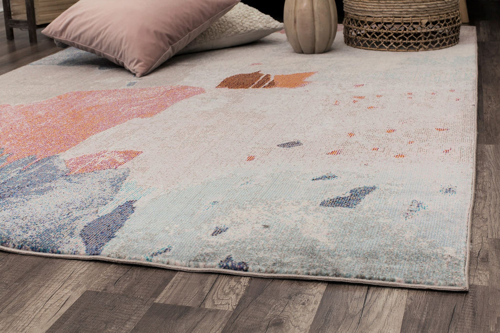 Our beautiful Celine,WaterColors,Celine WaterColors,5'x7',Pile Height: 0.4,Polypropylene,Super Soft,Gray,Pink,Turkey,Rectangle,CE55A Area Rug