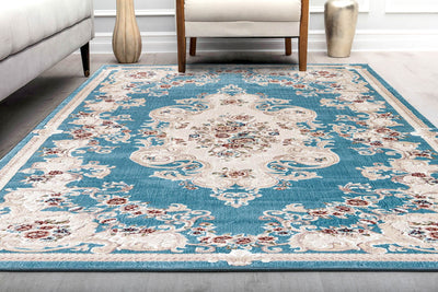 Our beautiful Century,Classic Blue,Century Classic Blue,2'0"x4'0",Vintage,Pile Height: 1",Soft Touch,Polypropylene,Cut Pile,Soft Touch,Vintage,Transitional,Blue,Ivory,Turkey,Rectangle,CY20B Area Rug