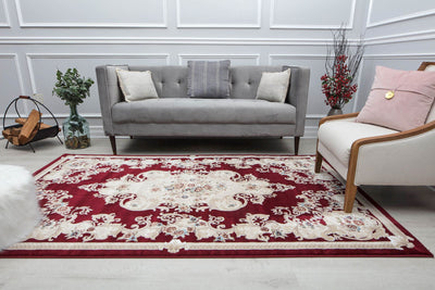 Our beautiful Century,Classic Burgandy,Century Classic Burgandy,2'0"x4'0",Vintage,Pile Height: 1",Soft Touch,Polypropylene,Cut Pile,Soft Touch,Vintage,Transitional,Red,Ivory,Turkey,Rectangle,CY20C Area Rug