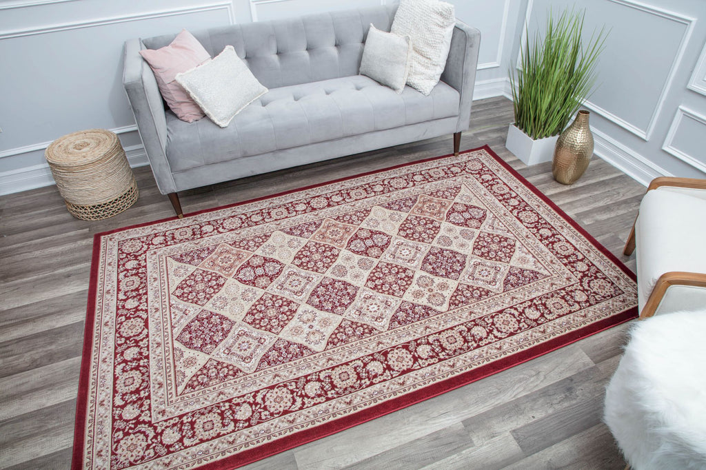Rugs America Century CY40A Panel Red Area Rug