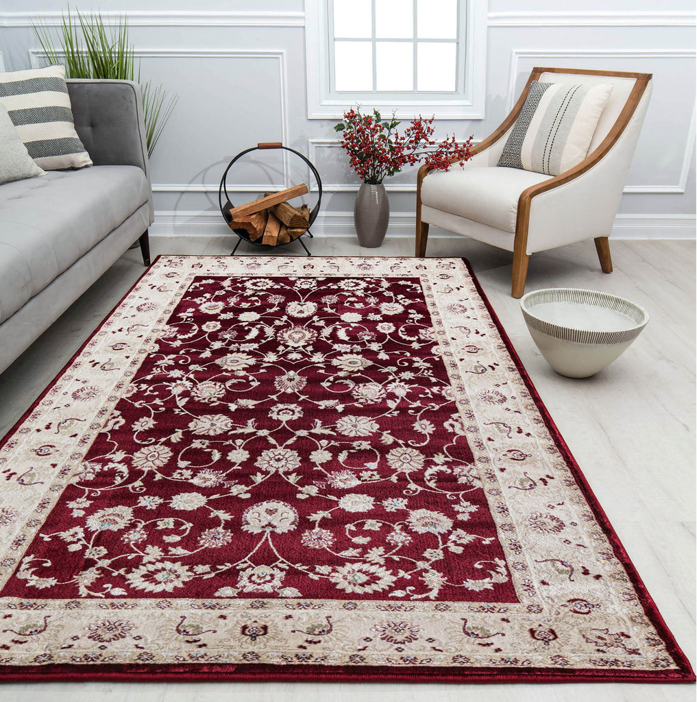 Mason Brooks Century CY50B Floral Burgandy Area Rug