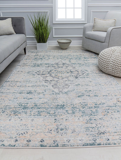 Our beautiful Claire ,Norway Spruce,Claire  Norway Spruce,2'6" x 4',Vintage,Pile Height: .5",Soft Touch,Polypropylene,Polyester,Hi Low,Soft Touch,Vintage,Transitional,Blue,Ivory,Turkey,Rectangle,CL15A Area Rug
