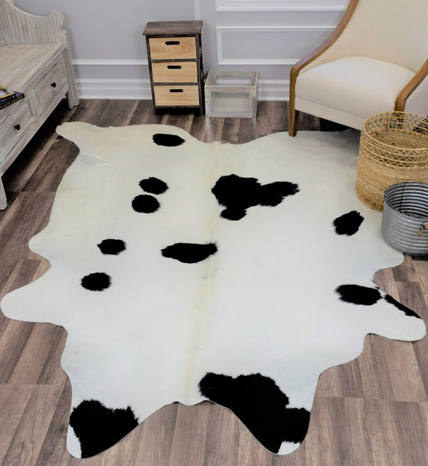 Rugs America Hand Curated Cowhide HC14 Blackish White 14 Area Rug