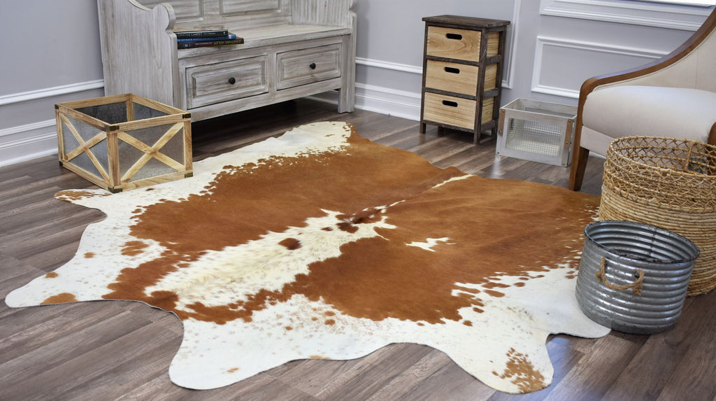 Rugs America Hand Curated Cowhide HC15 Whitish Brown 15 Area Rug