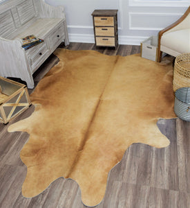 Mason Brooks Hand Curated Cowhide HC24 Natural Solid Beige 24 Area Rug