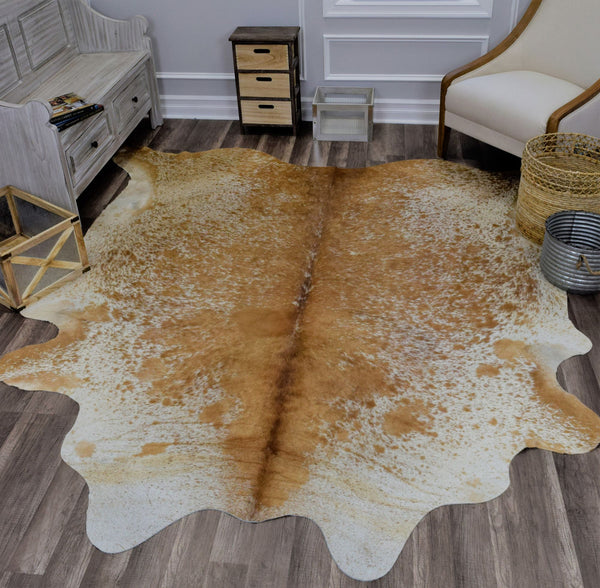 Rugs America Hand Curated Cowhide HC34 Salt Pepper (Brown/White) 34 Area Rug