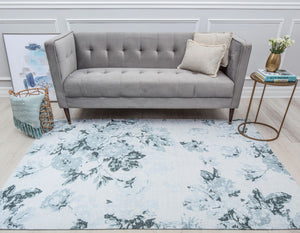 Isaac Mizrahi Eloise EO10A Botanical Blue Area Rug