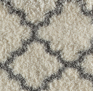 Mason Brooks Feather Shag FH100A Ivory grey Quatrefoil Area Rug