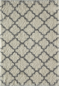 Mason Brooks Feather Shag FH100A Ivory grey Quatrefoil Area Rug