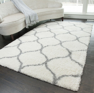 Mason Brooks Feather Shag FH200C Ivory grey Links Area Rug