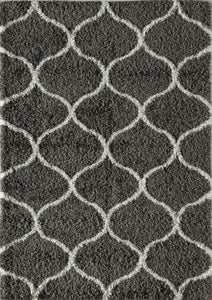 Mason Brooks Feather Shag FH200A Charcoal Ivory Links Area Rug