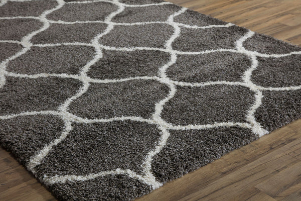 Mason Brooks Feather Shag FH200A Charcoal Ivory Links Area Rug