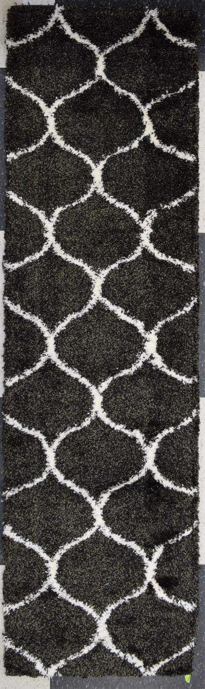 Rugs America Feather Shag FH200A Charcoal Ivory Links Area Rug