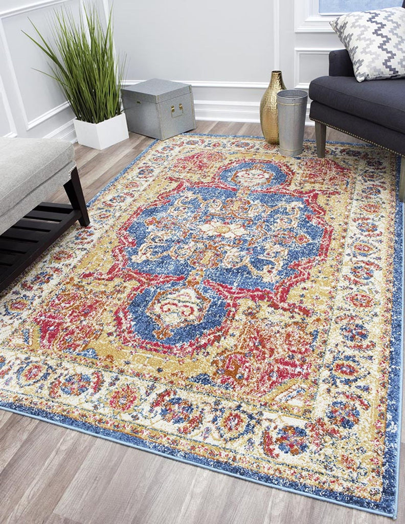 Rugs America Greyson GY10A Blue Gold Vintage Area Rug