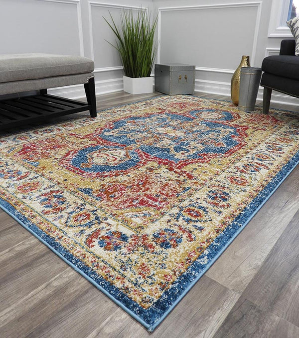 Rugs America Greyson GY10A Blue Gold Vintage Area Rug