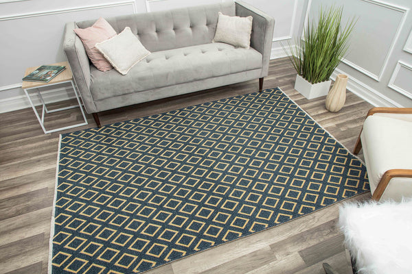 Rugs America Hadley HD20C Navy Gold Soverneignty Area Rug