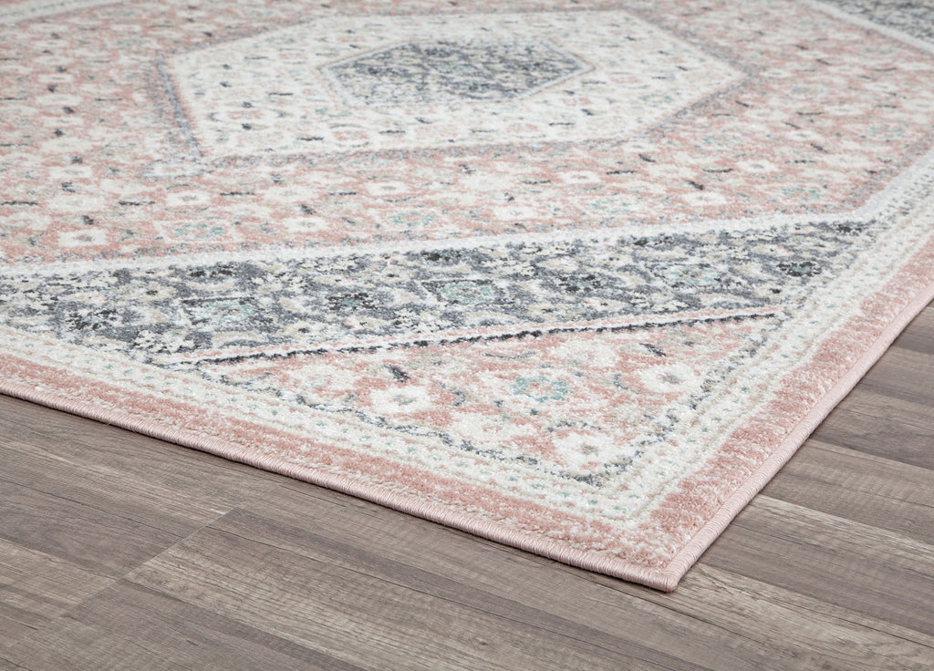 Our beautiful Hailey,Quartz Rose,Hailey Quartz Rose,5'x7',Vintage,Pile Height: 0.5,Durable,Polypropylene,Soft touch,Durable,Vintage,Transitional,Pink,Ivory,Turkey,Rectangle,HY30B Area Rug